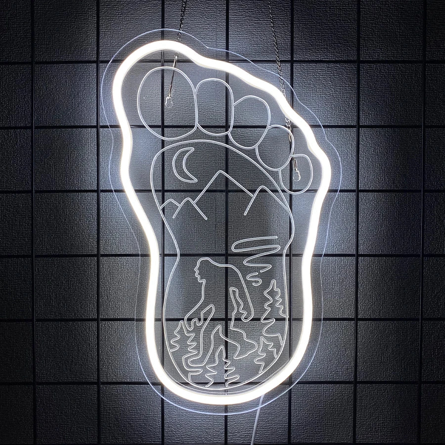 Bigfoot Footprint Neon Sign
