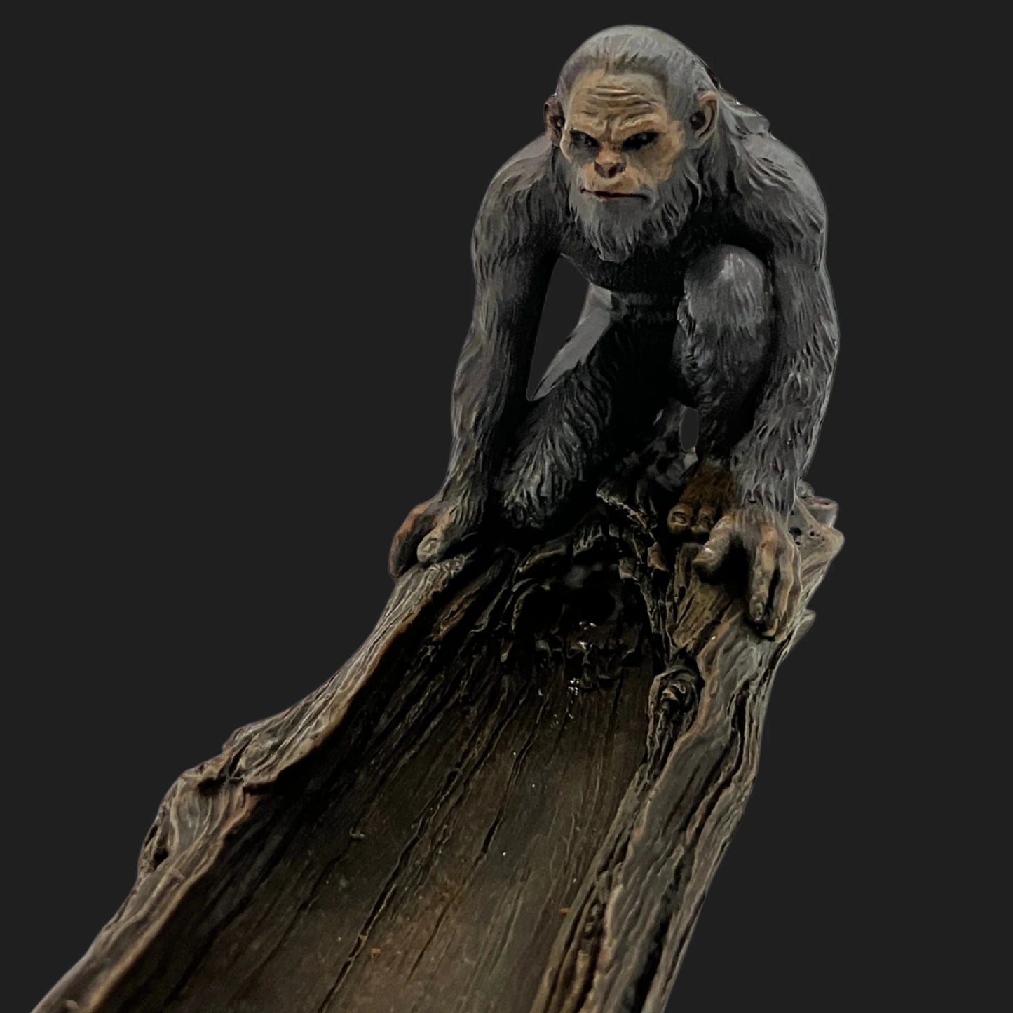 Close-up view of Bigfoot incense burner resin log holder