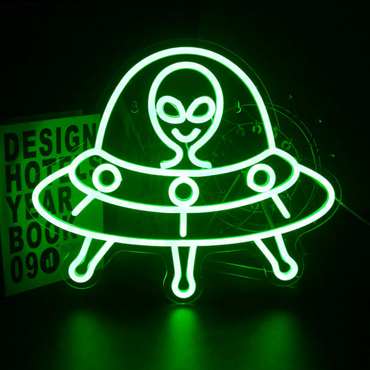 Alien Spaceship Neon Light