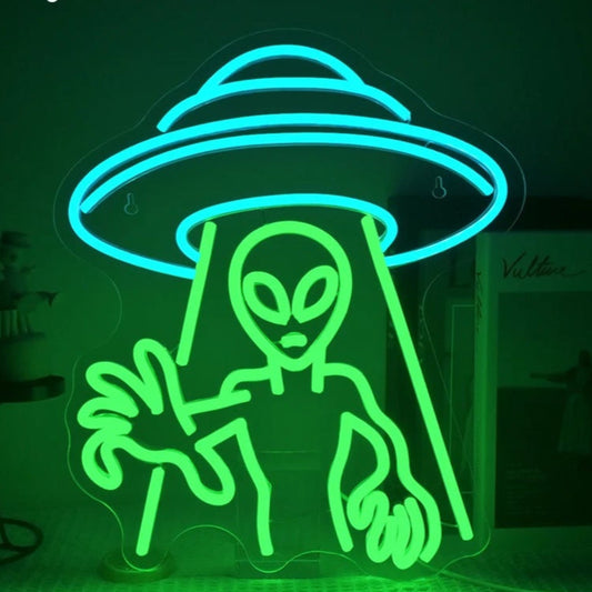 "They're Coming For You" Alien Abduction Neon Light