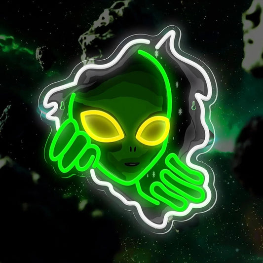 Alien Watching You Neon Light