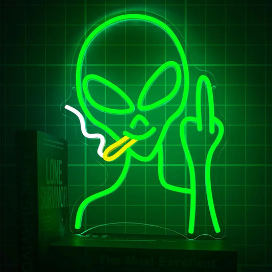 Alien with Attitude Neon Light