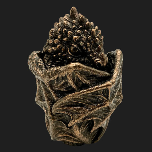 Baby dragon secret trinket stash box tall bronze hatchling collectible