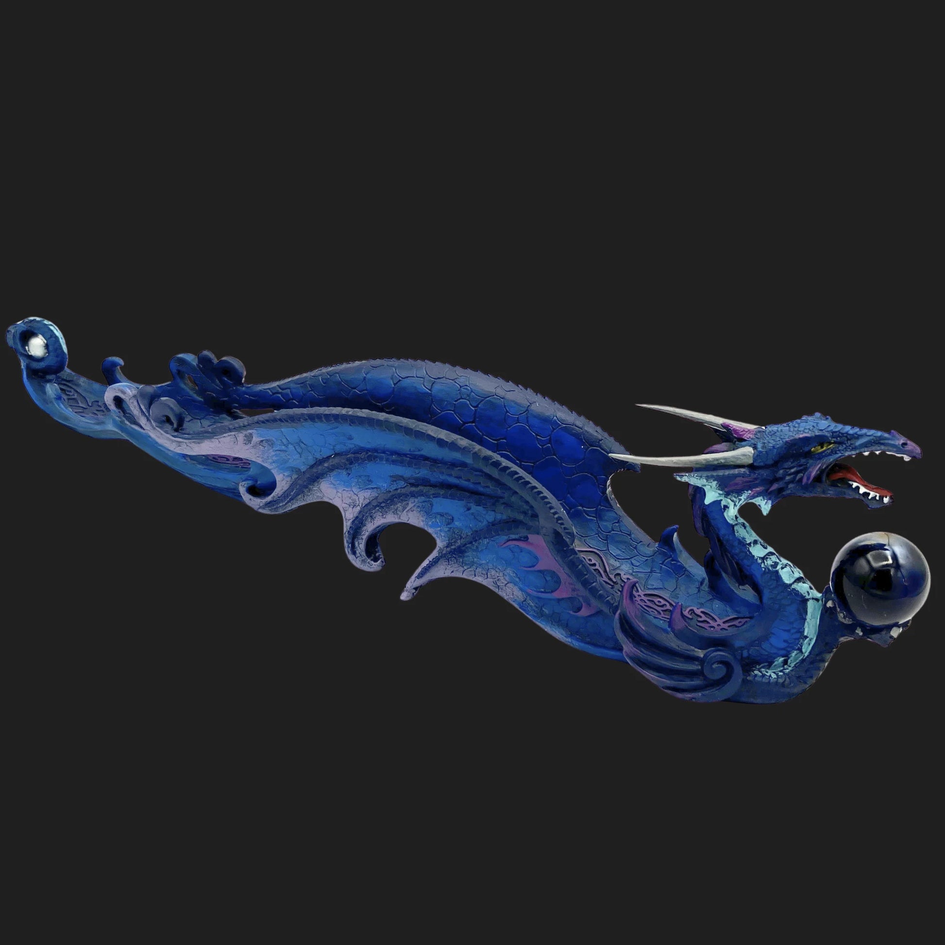 Sapphire dragon incense burner figurine – gothic and magical home accent