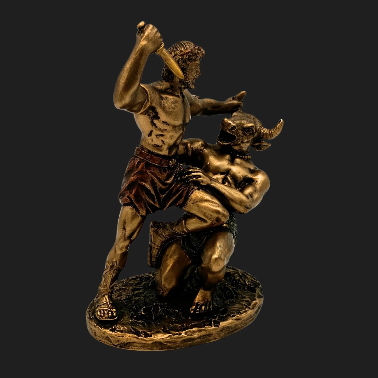 Greek hero Theseus battle with Minotaur collectible statue labyrinth myth