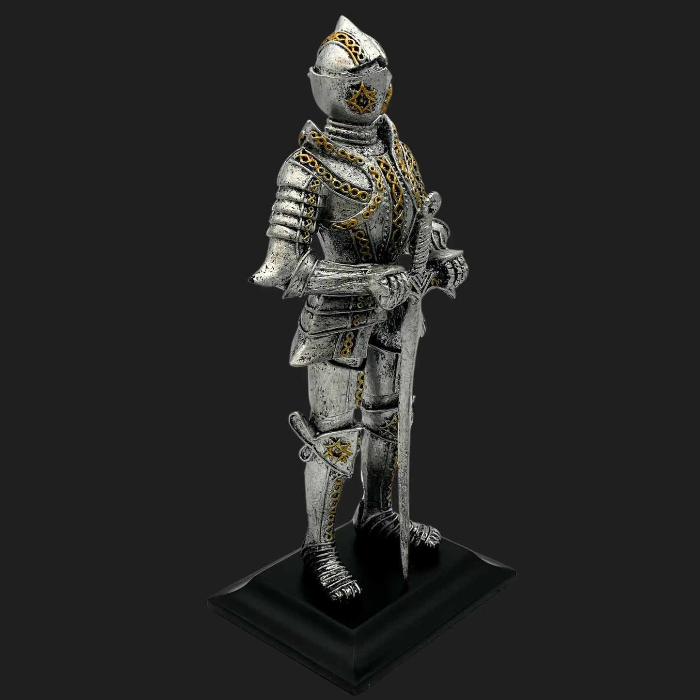 Angled view of Knight of the Northern Star collectible figurine 8.75" tall